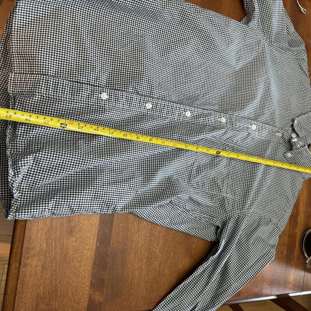 Uniqlo Small Checkered Button Up Shirt, Black/White, Mens - Picture 9 of 9